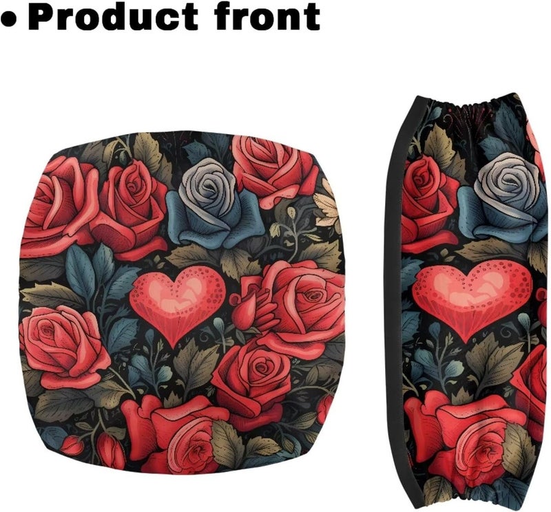 LedBack Valentine's Day Rollator Walker Accessories Walker Seat Covers for Ladies Roller Bar Covers Red Rose Heart Walkers for Seniors with Seat Cover for Seniors - Image 2